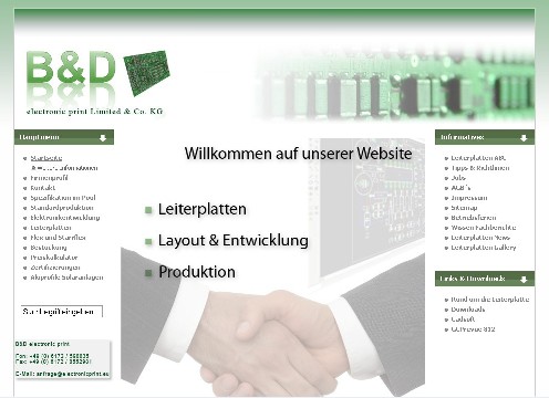 Leiterplatten - Website in Joomla - B&D electronic print Ltd. & Co. KG Leiterplatten - Website in Joomla - B&D electronic print Ltd. & Co. KG